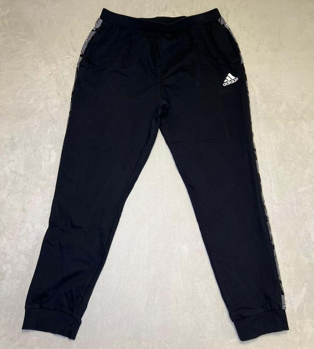Adidas Logo Tape Jogger Sweatpants Black Size XL
